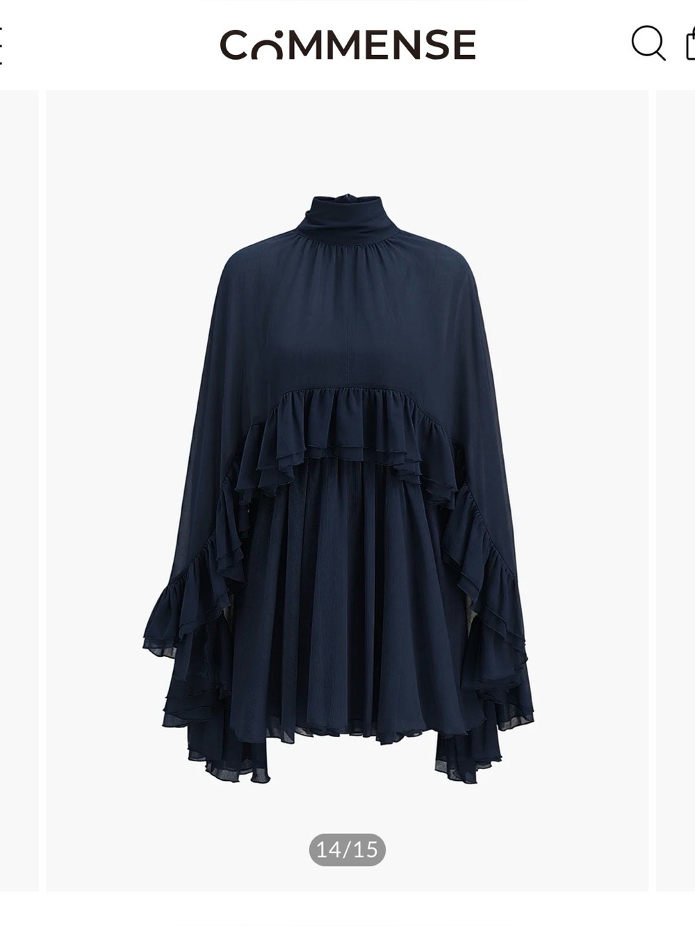 Commense Deep Navy Mini Dress with Matching Long Wrap
